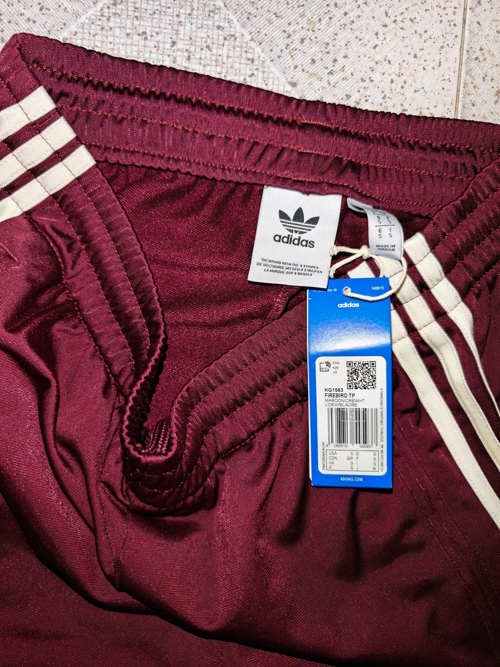 Pantalon bordeaux Adidas Firebird femme taille S – photo 4